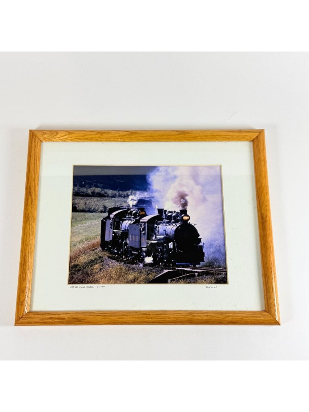 EBT RR Double-Header Engine Don Kline Vintage Framed Signed Print 42/750 15"x12"